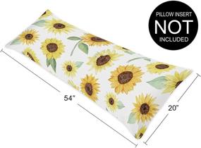 img 1 attached to Sunflower Boho Floral Body Pillow Case Cover - Farmhouse Watercolor Flower Design