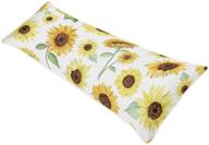 sunflower boho floral body pillow case cover - farmhouse watercolor flower design логотип