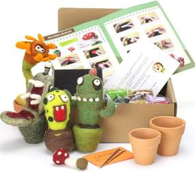 img 4 attached to Woolbuddy Needle Felting Cactus Kit - Make 4+ Cacti with Clay Pots, Foam Mat, Needles, Colored Wool, and Instructions - Ideal for Arts and Crafts Enthusiasts and Beginners