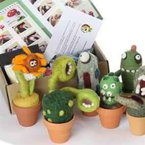 img 1 attached to Woolbuddy Needle Felting Cactus Kit - Make 4+ Cacti with Clay Pots, Foam Mat, Needles, Colored Wool, and Instructions - Ideal for Arts and Crafts Enthusiasts and Beginners