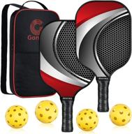 gonex pickleball paddles set with graphite paddle set and 4 pickleball balls, rackets with portable bag for men and women логотип