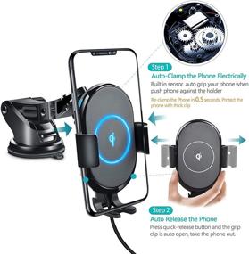 img 2 attached to 📱 ABLEGRID Wireless Car Charger Mount: Fast Qi Charging, Clamping Design, Compatibility with iPhone 12 Pro Max, Galaxy S20, LG G8 ThinQ, and More