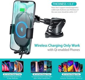 img 1 attached to 📱 ABLEGRID Wireless Car Charger Mount: Fast Qi Charging, Clamping Design, Compatibility with iPhone 12 Pro Max, Galaxy S20, LG G8 ThinQ, and More