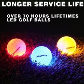 img 2 attached to 🏌️ Champkey Premium Glow Golf Balls: 6 Pack with Over 70 Hours of Light Up Times - Ideal for Night Golf Training