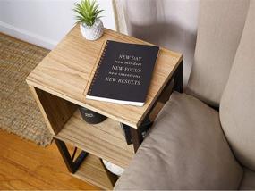 img 2 attached to 🪑 Premium Rustic Side Table: Farmhouse End Table for Small Spaces, Versatile Bedside Table, Wood Nightstand with Industrial Metal accents