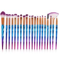 20-piece unicorn eye brush set: eyeshadow, eyeliner, blending & crease kit, makeup brushes for foundation, eyebrow, blush & concealer (blue) logo