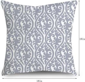 img 3 attached to Suwimut 6 Pack Throw Pillow Covers: Modern 18x18 Inches Decorative Cushion Cases for Bedroom, Sofa, Chair Car - Grey and White Collection