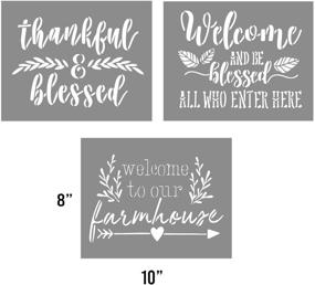 img 3 attached to 🌟 Blessed Welcome Sign Stencils Kit - Rustic Farmhouse Décor for Inspirational Floor, Furniture, Paper, Window, Glass Door, Wall Sign Painting, Spraying Crafts