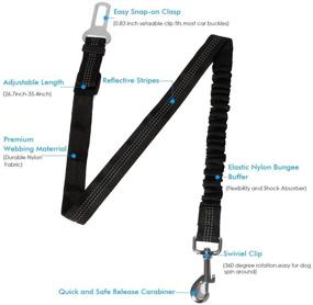 img 3 attached to Safe and Convenient 2 Pack Dog Seat Belt with Adjustable Elastic Harness for Pet Safety in Cars