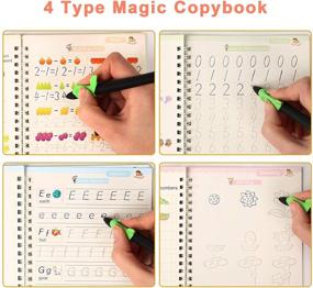 img 2 attached to 📚 Gigilli Magic Practice Copybook For Kids - Reusable Magic Calligraphy Tracing Handwriting Copybook Set - English Version Writing Practice Book for Children (Includes 4 Books and 1 Pen)