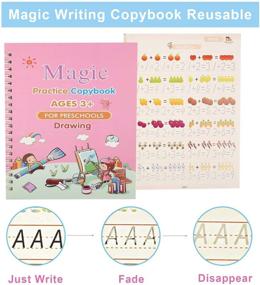 img 3 attached to 📚 Gigilli Magic Practice Copybook For Kids - Reusable Magic Calligraphy Tracing Handwriting Copybook Set - English Version Writing Practice Book for Children (Includes 4 Books and 1 Pen)