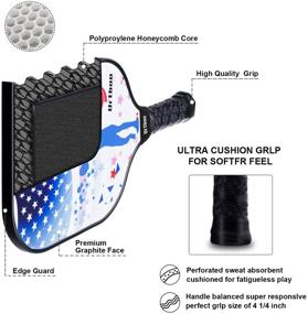 img 1 attached to 🎾 Urtboo Pickleball Paddle Rackets – Graphite Face, Honeycomb Core, Premium Grip, Lightweight 7.8 OZ – Ideal Choice for Beginner and Pro Players