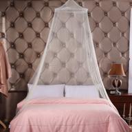 🪢 techpeak - mosquito net bed canopy for queen and king size beds - easy installation canopy bed curtains (white) logo