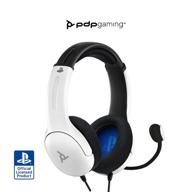 pdp gaming lvl40 stereo headset with mic for playstation, ps4, ps5 - pc, ipad, mac, laptop 🎧 compatible - noise cancelling microphone, lightweight, soft comfort on ear headphones, 3.5mm jack - white: the ultimate gaming companion! логотип