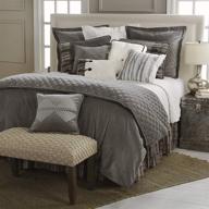 🛏️ stylish hiend accents whistler reversible cotton velvet comforter set: full size, gray & cream 4 pc bundle logo