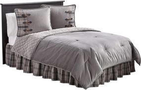 img 3 attached to 🛏️ Stylish HiEnd Accents Whistler Reversible Cotton Velvet Comforter Set: Full Size, Gray & Cream 4 PC Bundle