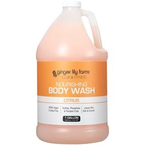 img 4 attached to 🍊 Ginger Lily Farms Club & Fitness Nourishing Body Wash: 100% Vegan, Cruelty-Free Bath & Shower Gel - Citrus Scent, 1 Gallon Refill (128 fl. oz.)
