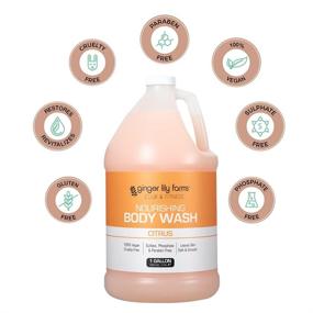 img 1 attached to 🍊 Ginger Lily Farms Club & Fitness Nourishing Body Wash: 100% Vegan, Cruelty-Free Bath & Shower Gel - Citrus Scent, 1 Gallon Refill (128 fl. oz.)