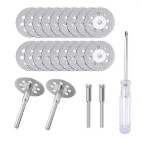 img 4 attached to 💎 High-Quality Diamond Cutting Wheels (22mm) 20pcs with Mandrel (3mm) 4pcs and Screwdriver Kit for Rotary Tools