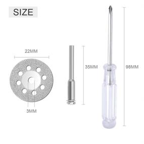 img 3 attached to 💎 High-Quality Diamond Cutting Wheels (22mm) 20pcs with Mandrel (3mm) 4pcs and Screwdriver Kit for Rotary Tools