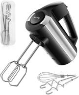 🔌 powerful electric hand mixer whisk: 300w 5 speeds handheld mixer with turbo function - includes beaters, dough hooks, and storage case for baking, cream whipping, and egg beating логотип