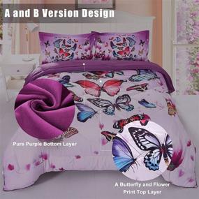 img 2 attached to Twin Size 3-Piece Butterfly Comforter Sets for Girls Kids - Quilted Bedspread, Bedding Sets with Butterfly Motifs - Twin Butterfly Bedding Sets