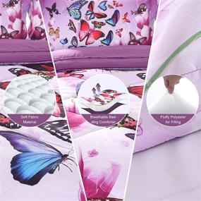 img 1 attached to Twin Size 3-Piece Butterfly Comforter Sets for Girls Kids - Quilted Bedspread, Bedding Sets with Butterfly Motifs - Twin Butterfly Bedding Sets