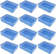 ljy 12-piece rectangular plastic storage containers with lids for small items - blue logo