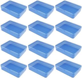 img 4 attached to LJY 12-Piece Rectangular Plastic Storage Containers with Lids for Small Items - Blue