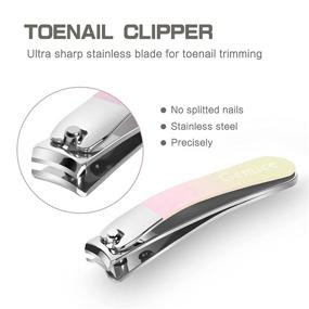 img 3 attached to 💅 Gemice Nail Clippers Set: Premium Stainless Steel Clippers for Men, Women & Kids - Sharp Curved Edge, Leather Case Included