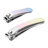 💅 gemice nail clippers set: premium stainless steel clippers for men, women & kids - sharp curved edge, leather case included logo