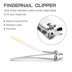 img 2 attached to 💅 Gemice Nail Clippers Set: Premium Stainless Steel Clippers for Men, Women & Kids - Sharp Curved Edge, Leather Case Included