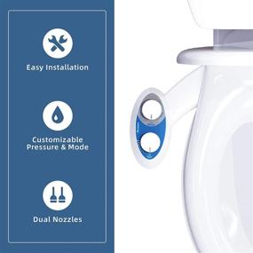 img 2 attached to 2-Pack Adjustable Water Pressure Bidet Toilet Seat 💦 Attachment with 3 Modes - Non-Electric, Self-Cleaning Nozzles, Easy Installation