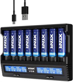 img 4 attached to 🔋 XTAR VC8 8-Bay Smart Charger: USB C & 21700 Battery Charger with LCD Display - Fast Charging for Li-ion & Ni-MH Batteries - Compatible with 18650, 21700, 10440, 16340, 18700, 26650