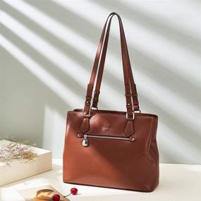 img 2 attached to 👜 BOSTANTEN Ladies Handbag: Genuine Leather Shoulder Bag with Soft Designer Top Handle - Stylish Purses