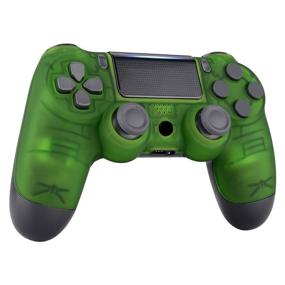 img 1 attached to 🎮 Enhance Your PS4 Gaming Experience with eXtremeRate Foggy Clear Green Faceplate Cover and Soft Touch Housing Shell Case for PS4 Slim Pro Controller JDM-040 JDM-050 JDM-055 - Controller NOT Included