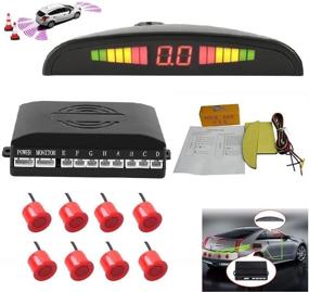 img 4 attached to Car Parking Sensor - Bessie Sparks Car Reverse Parking Radar System 8 Reversing Sensors Kit With Front And Rear Alarm Buzzer Reminder LED Display Safe Driving (Red)