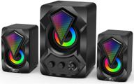 njsj usb-powered 2.1 computer speaker system with rgb led light - enhanced multimedia audio experience for music, movies, gaming, pc, laptop, tablet, desktop logo