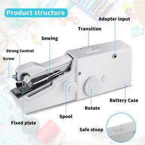 img 3 attached to 🧵 Blizzow Handheld Sewing Machine: Mini Portable Electric Household Quick Repairing Tool with Measure Tape for Fabric, Kids Cloth, Handicrafts - Ideal for Home and Travel Use