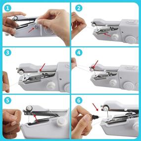 img 1 attached to 🧵 Blizzow Handheld Sewing Machine: Mini Portable Electric Household Quick Repairing Tool with Measure Tape for Fabric, Kids Cloth, Handicrafts - Ideal for Home and Travel Use