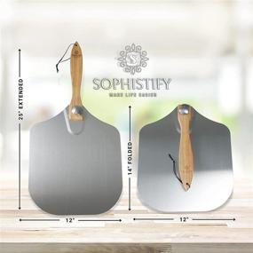 img 1 attached to 🍕 SOPHISTIFY 12x14 inch Pizza Peel Set with Rocker Cutter - Aluminum Pizza Shovel with Folding Handle - Pizza Spatula Server - Rocker Cutter set with Cover - Gourmet Paddle and Cutter Set