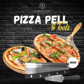 img 3 attached to 🍕 SOPHISTIFY 12x14 inch Pizza Peel Set with Rocker Cutter - Aluminum Pizza Shovel with Folding Handle - Pizza Spatula Server - Rocker Cutter set with Cover - Gourmet Paddle and Cutter Set