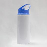 🔵 mr.r 20oz sublimation blanks: white sport aluminum bottle with portable blue laptop lid for heat transfer printing logo
