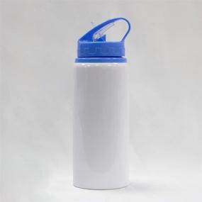 img 4 attached to 🔵 MR.R 20oz Sublimation Blanks: White Sport Aluminum Bottle with Portable Blue Laptop Lid for Heat Transfer Printing