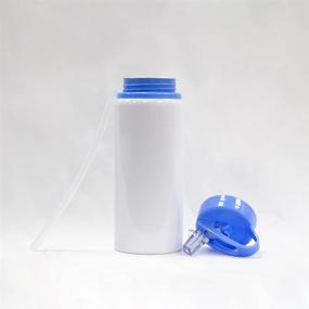 img 1 attached to 🔵 MR.R 20oz Sublimation Blanks: White Sport Aluminum Bottle with Portable Blue Laptop Lid for Heat Transfer Printing