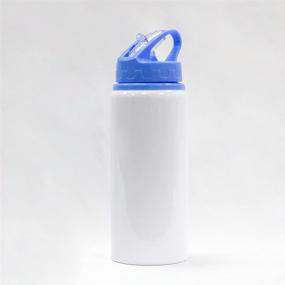 img 3 attached to 🔵 MR.R 20oz Sublimation Blanks: White Sport Aluminum Bottle with Portable Blue Laptop Lid for Heat Transfer Printing