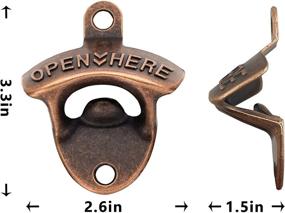 img 2 attached to 🍺 Stylish 3PCS Red Copper Wall Mount Bottle Openers: Perfect for Vintage Rustic Bars or Restaurants (Red Copper, 3)