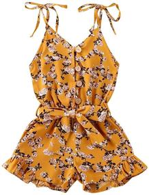 img 4 attached to 👶 Adorable Toddler Sleeveless Jumpsuits: One-Piece Girls' Clothing for Jumpsuits & Rompers