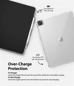 img 2 attached to Ringke Fusion Plus iPad Pro 12.9 Inch Case (2021 5th Gen) - Transparent 📱 Hard Back Cover with Shockproof TPU, Double Air Pocket Bumper, Overcharge Protection, Pen/Pencil Holder - Clear