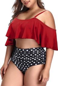 img 2 attached to 🍍 Daci Pineapple Swimsuits: Chic and Flattering Waisted Shoulder Women's Clothing